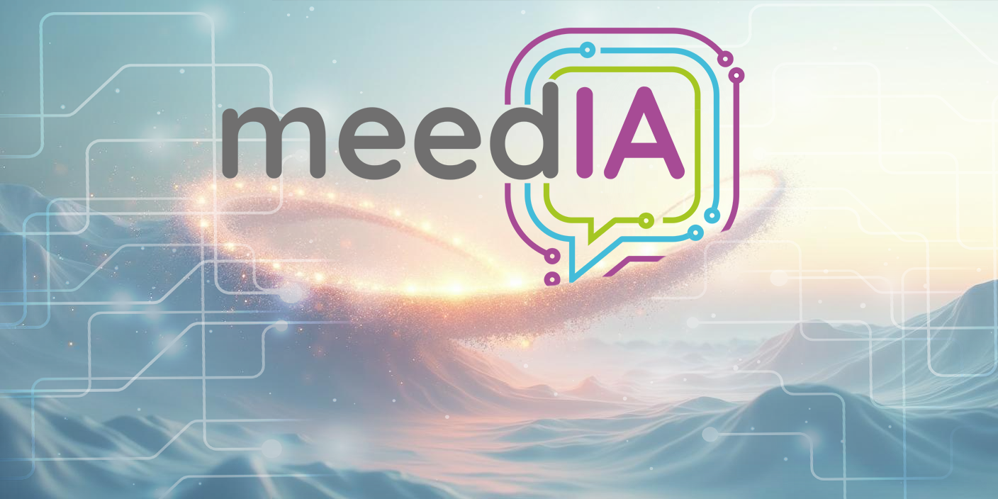 Imagen que representa la transformación de MEED en MEEDIA con el uso de la IA para el marketing en el sector salud